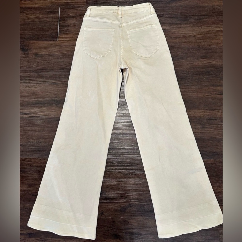 Bayeas cream colored wide leg jeans EUC women’s size 26 - Picture 4 of 4
